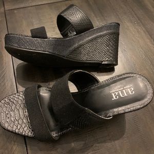 A.N.A. Black Wedge Platforms